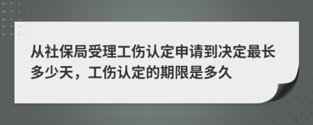 从社保局受理工伤认定申请到决定最长多少天，工伤认定的期限是多久