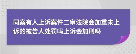 同案有人上诉案件二审法院会加重未上诉的被告人处罚吗上诉会加刑吗