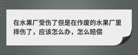 在水果厂受伤了但是在作废的水果厂里摔伤了，应该怎么办，怎么赔偿