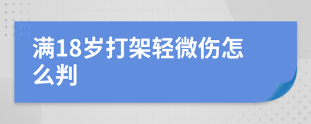 满18岁打架轻微伤怎么判