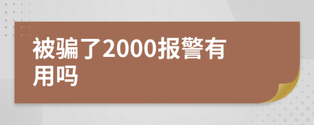 被骗了2000报警有用吗