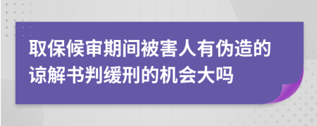 取保候审期间被害人有伪造的谅解书判缓刑的机会大吗