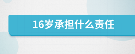 16岁承担什么责任