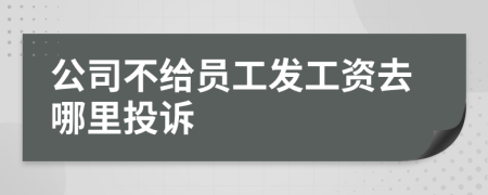 公司不给员工发工资去哪里投诉