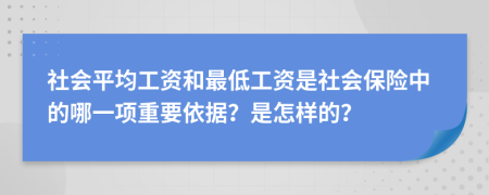 社会平均工资和最低工资是社会保险中的哪一项重要依据？是怎样的？