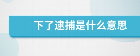 下了逮捕是什么意思