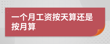 一个月工资按天算还是按月算