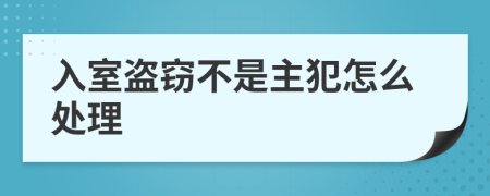 入室盗窃不是主犯怎么处理