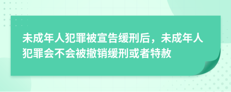 未成年人犯罪被宣告缓刑后，未成年人犯罪会不会被撤销缓刑或者特赦