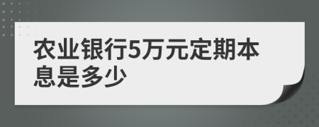 农业银行5万元定期本息是多少