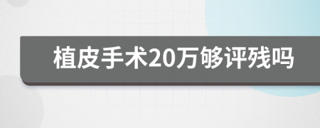 植皮手术20万够评残吗