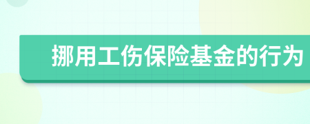 挪用工伤保险基金的行为