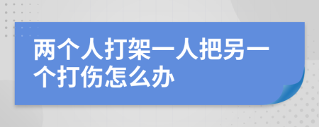 两个人打架一人把另一个打伤怎么办