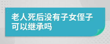 老人死后没有子女侄子可以继承吗
