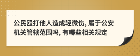 公民殴打他人造成轻微伤, 属于公安机关管辖范围吗, 有哪些相关规定