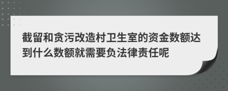 截留和贪污改造村卫生室的资金数额达到什么数额就需要负法律责任呢