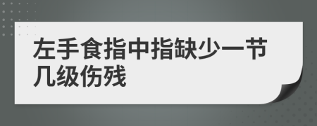 左手食指中指缺少一节几级伤残