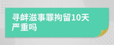 寻衅滋事罪拘留10天严重吗