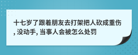 十七岁了跟着朋友去打架把人砍成重伤, 没动手, 当事人会被怎么处罚