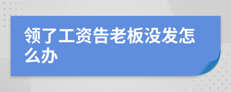 领了工资告老板没发怎么办