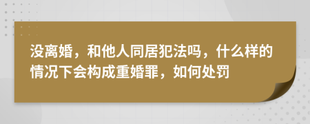 没离婚，和他人同居犯法吗，什么样的情况下会构成重婚罪，如何处罚