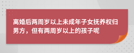 离婚后两周岁以上未成年子女抚养权归男方，但有两周岁以上的孩子呢