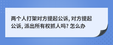 两个人打架对方提起公诉, 对方提起公诉, 派出所有权抓人吗? 怎么办