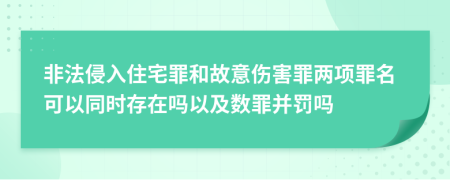 非法侵入住宅罪和故意伤害罪两项罪名可以同时存在吗以及数罪并罚吗