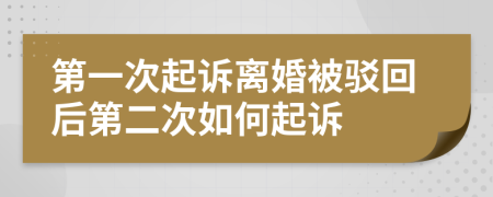 第一次起诉离婚被驳回后第二次如何起诉