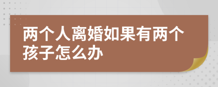 两个人离婚如果有两个孩子怎么办