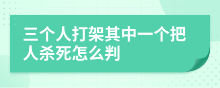 三个人打架其中一个把人杀死怎么判