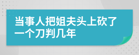 当事人把姐夫头上砍了一个刀判几年