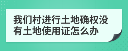 我们村进行土地确权没有土地使用证怎么办