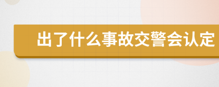 出了什么事故交警会认定