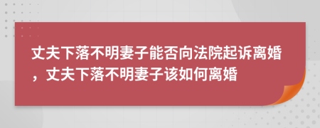 丈夫下落不明妻子能否向法院起诉离婚，丈夫下落不明妻子该如何离婚