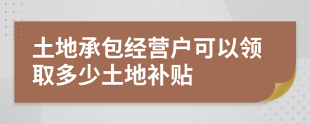 土地承包经营户可以领取多少土地补贴