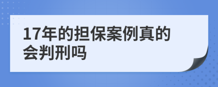 17年的担保案例真的会判刑吗