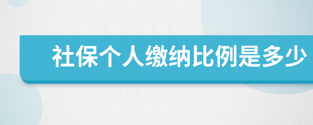 社保个人缴纳比例是多少
