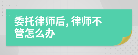 委托律师后, 律师不管怎么办