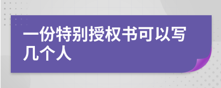 一份特别授权书可以写几个人