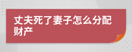 丈夫死了妻子怎么分配财产