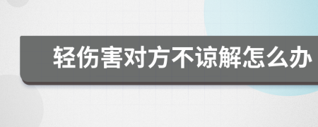 轻伤害对方不谅解怎么办