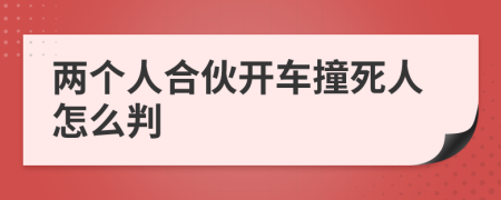 两个人合伙开车撞死人怎么判