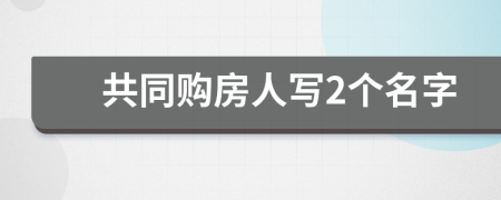 共同购房人写2个名字