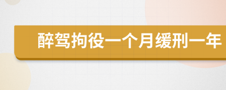 醉驾拘役一个月缓刑一年