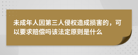 未成年人因第三人侵权造成损害的，可以要求赔偿吗该法定原则是什么