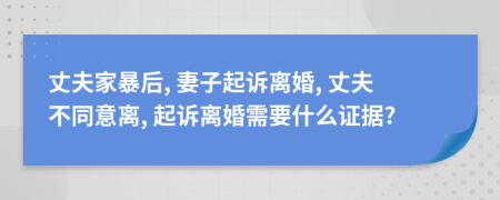 丈夫家暴后, 妻子起诉离婚, 丈夫不同意离, 起诉离婚需要什么证据?