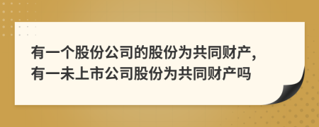 有一个股份公司的股份为共同财产, 有一未上市公司股份为共同财产吗