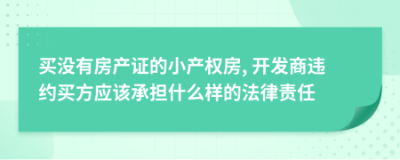 买没有房产证的小产权房, 开发商违约买方应该承担什么样的法律责任