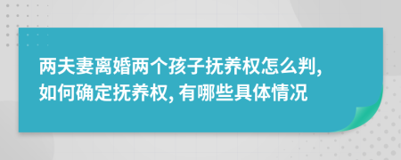 两夫妻离婚两个孩子抚养权怎么判, 如何确定抚养权, 有哪些具体情况